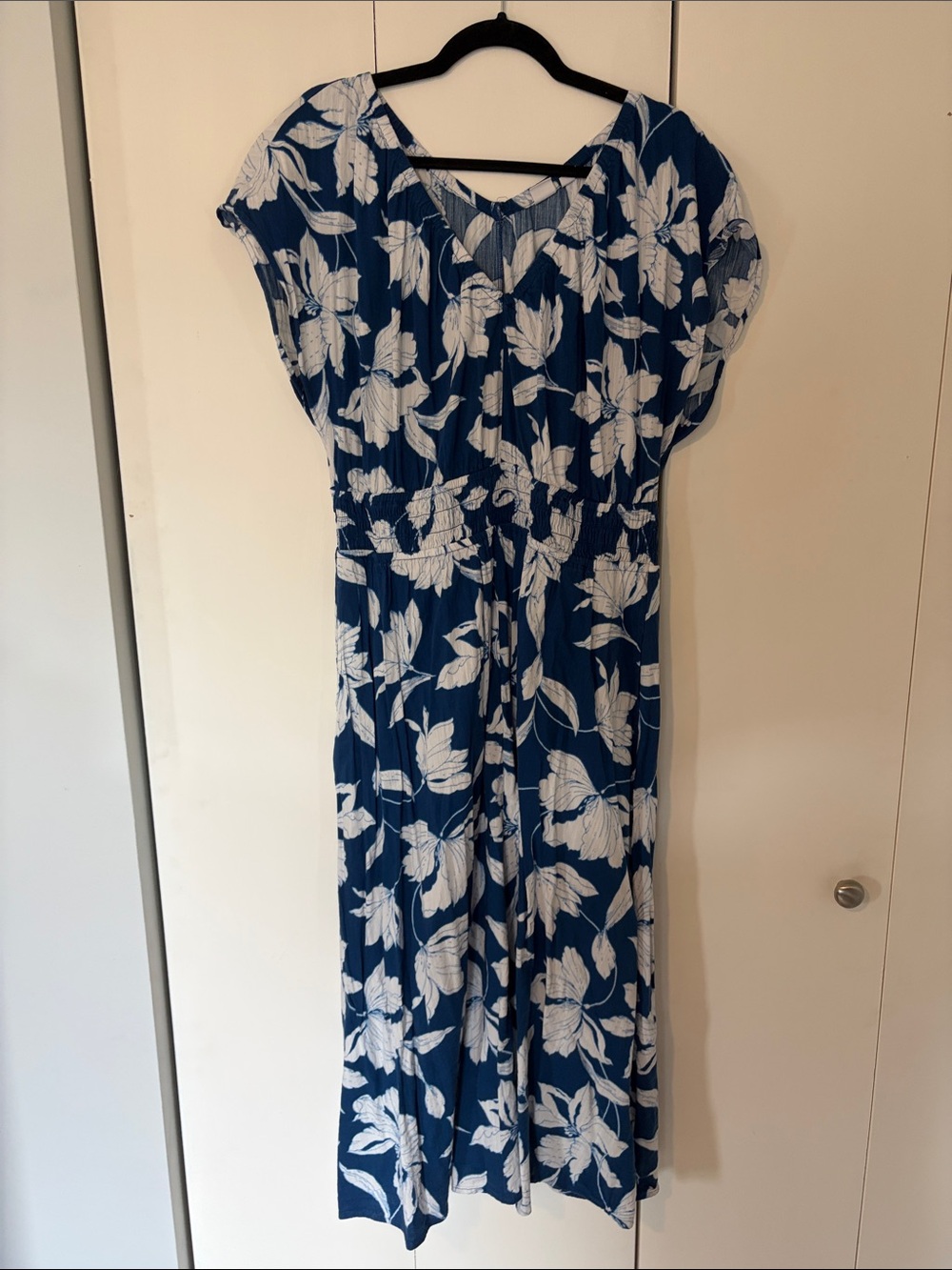GAP Blue Maxi Dress with White Floral Print